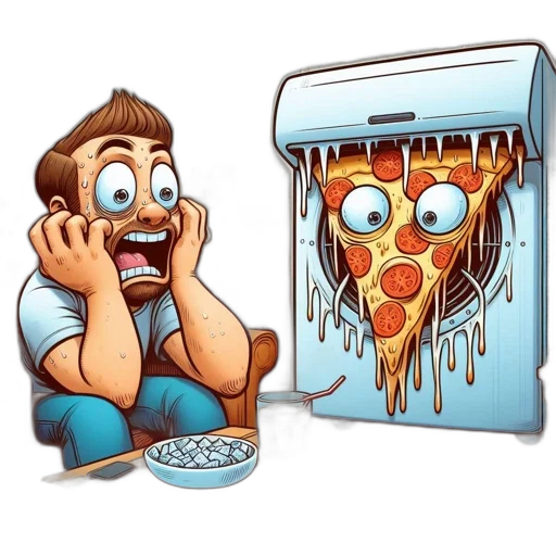 food, face, comic book art, concept art, 3d render, cartoon, man, sits transparent PNG cut-out