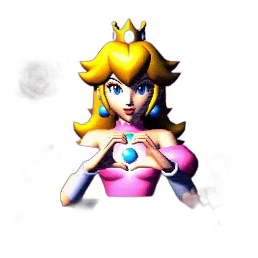 crown, dress, jewelry, staff, 3d render, pixel art, vaporwave, concept art transparent PNG cut-out