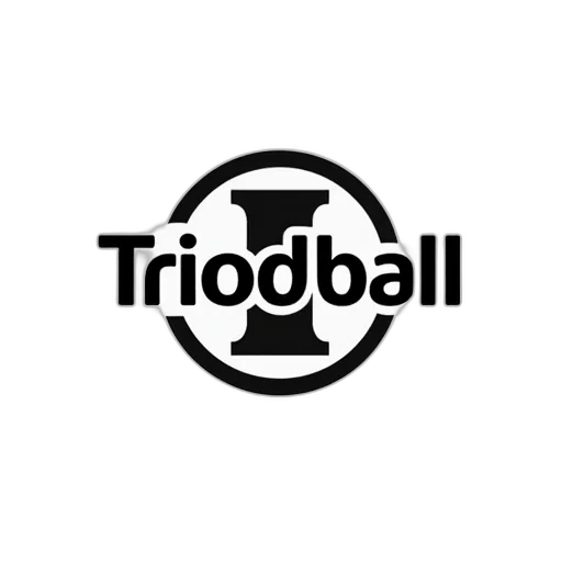 staff, stylized, white, black, logo, featuring, word, trioddball transparent PNG cut-out