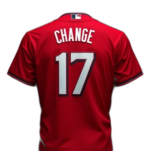 red, mlb, replica, jersey, number, showing, can, change transparent PNG cut-out