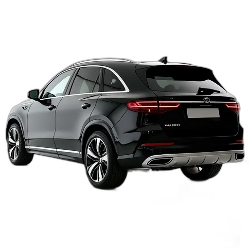 car, photorealistic, 3d render, black, luxury, suv, shiny, exterior transparent PNG cut-out