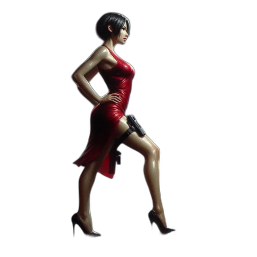 dress, robot, staff, weapon, 3d render, concept art, pixel art, photorealistic transparent PNG cut-out