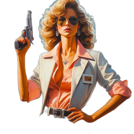 jacket, weapon, staff, comic book art transparent PNG cut-out