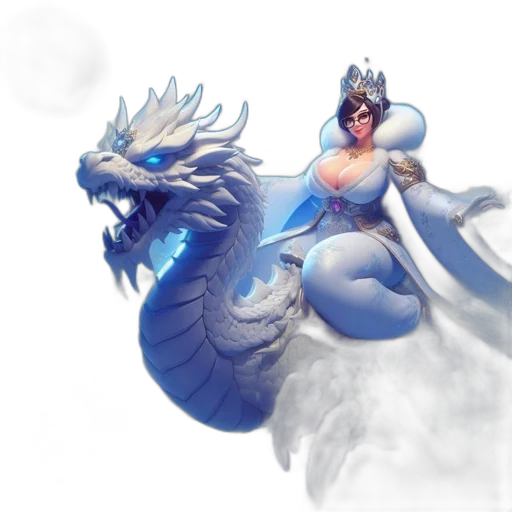 dragon, fantasy art, concept art, pixel art, 3d render, underwater, blue, regal transparent PNG cut-out