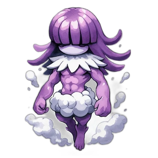 creature, hair, hat, flower, concept art, pixel art, vaporwave, watercolor transparent PNG cut-out