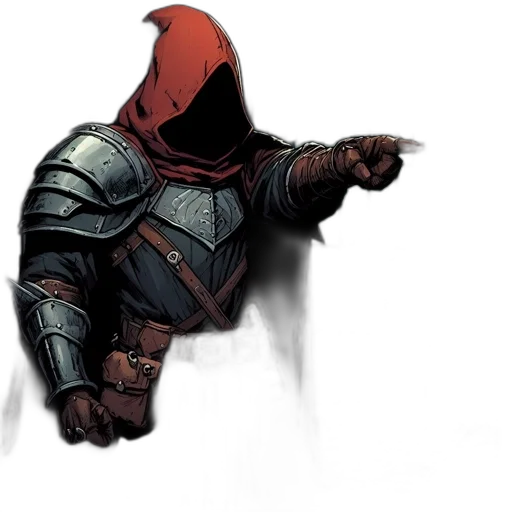 jacket, weapon, mask, sword, concept art, fantasy art, comic book art, pixel art transparent PNG cut-out