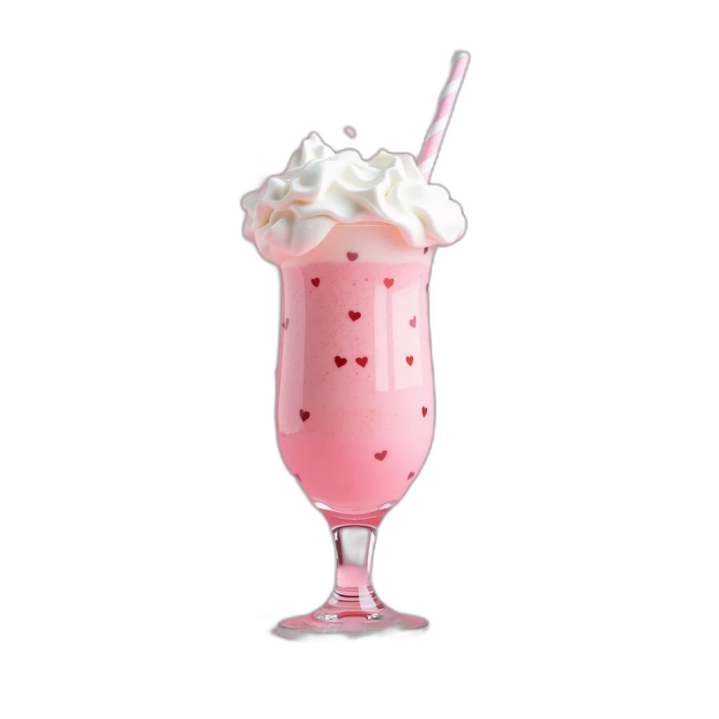 food, 3d render, photorealistic, vaporwave, glass, filled, pink, white transparent PNG cut-out