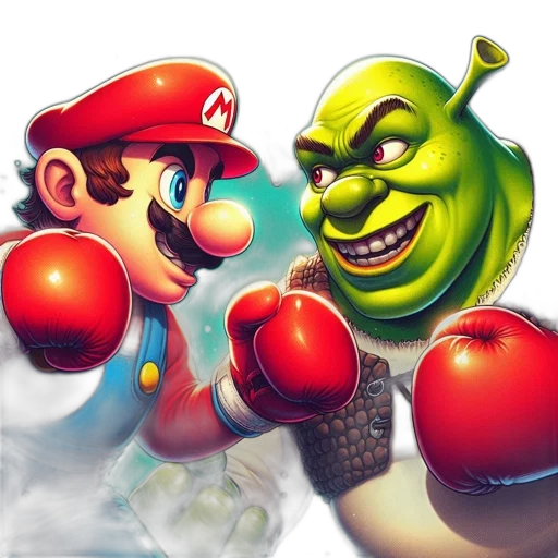concept art, 3d render, photorealistic, fantasy art, iconic, cartoon, characters, mario transparent PNG cut-out