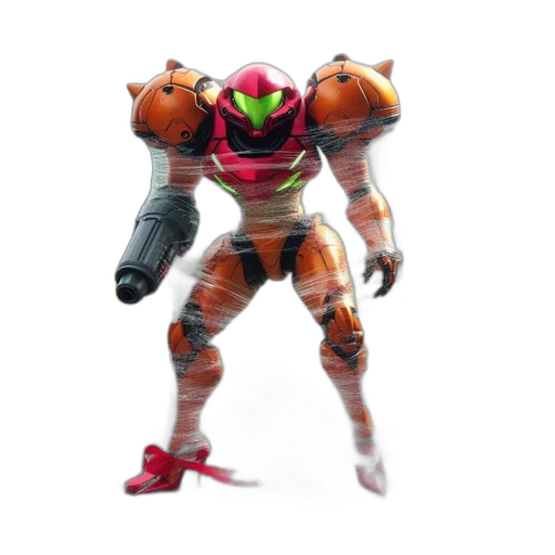 robot, weapon, creature, animal, 3d render, concept art, vaporwave, red transparent PNG cut-out