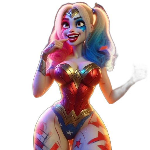 comic book art, concept art, fantasy art, cartoon, female, character, blue, pink transparent PNG cut-out