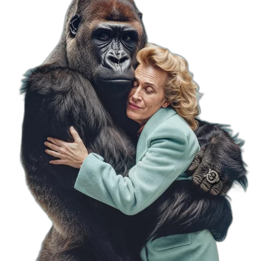 animal, jacket, creature, concept art, forest, woman, blonde, hair transparent PNG cut-out