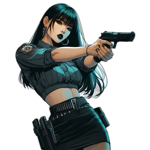 weapon, staff, cyberpunk, comic book art, concept art, anime, blue, green transparent PNG cut-out