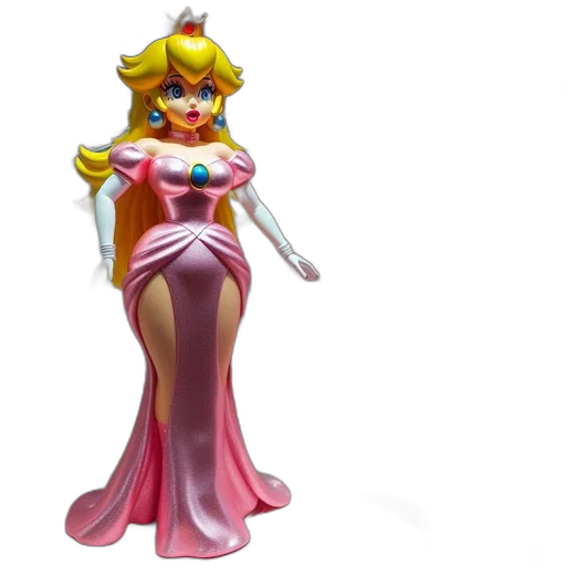 dress, crown, 3d render, concept art, pixel art, fantasy art, peach, mario transparent PNG cut-out