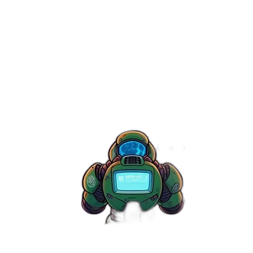 robot, creature, animal, weapon, pixel art, concept art, 3d render, vaporwave transparent PNG cut-out