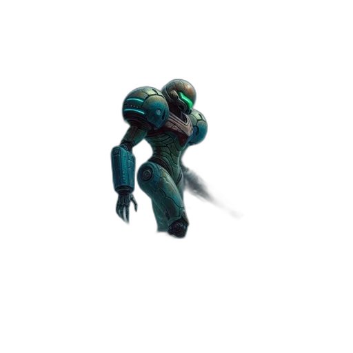 robot, creature, weapon, staff, concept art, pixel art, 3d render, vaporwave transparent PNG cut-out