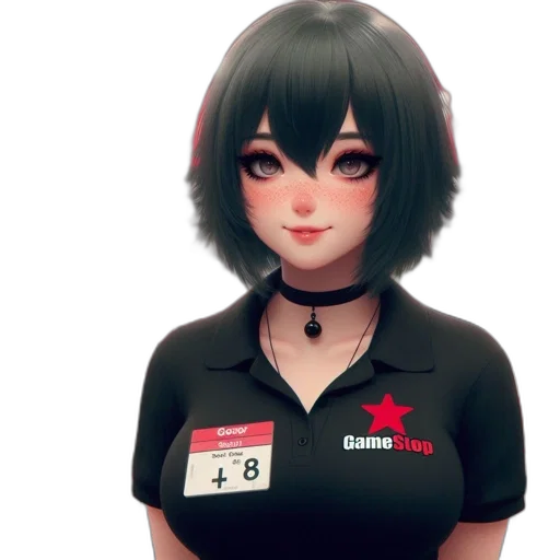 staff, face, dress, robot, anime, concept art, 3d render, fantasy art transparent PNG cut-out