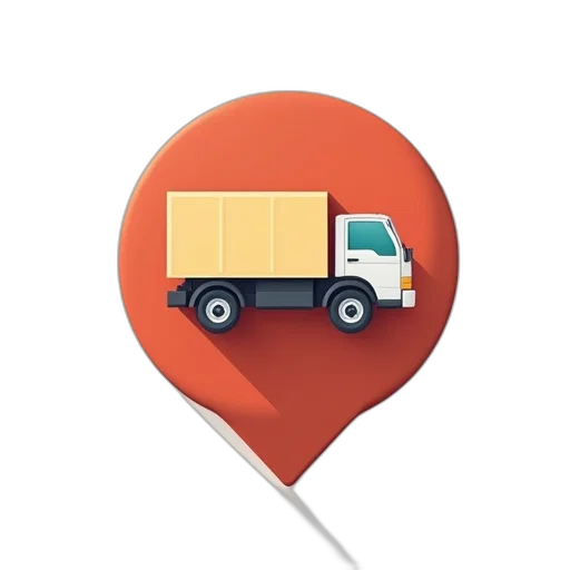 delivery, truck, pin, icon transparent PNG cut-out