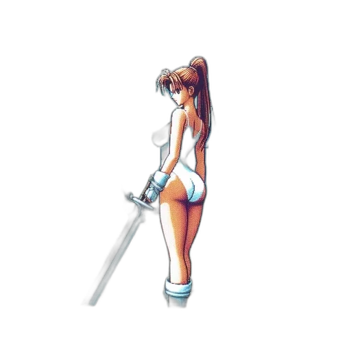 weapon, sword, staff, robot, pixel art, vaporwave, concept art, anime transparent PNG cut-out