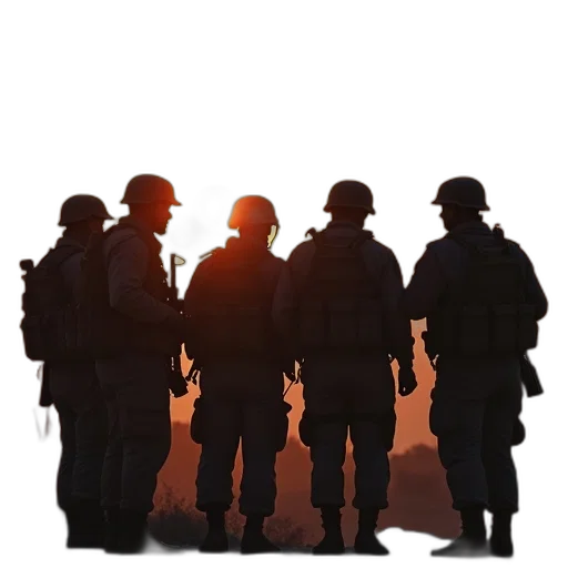 staff, weapon, concept art, pixel art, 3d render, comic book art, group, soldiers transparent PNG cut-out