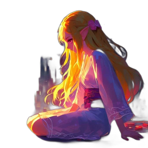 dress, hair, dragon, crown, concept art, watercolor, fantasy art, anime transparent PNG cut-out