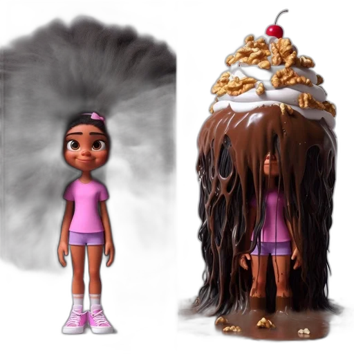 hair, concept art, 3d render, two, illustrations, feature, animated, girl transparent PNG cut-out