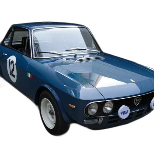 car, photorealistic, 3d render, concept art, classic, blue, lancia, race transparent PNG cut-out