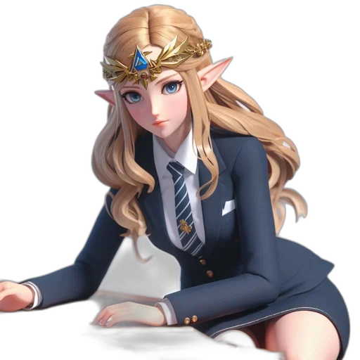 crown, staff, dress, hat, fantasy art, concept art, pixel art, anime transparent PNG cut-out