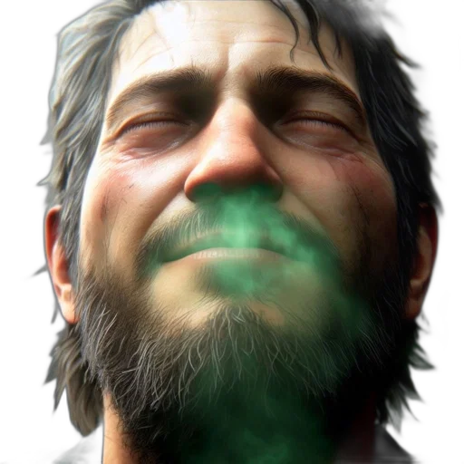 face, mask, staff, 3d render, concept art, photorealistic, pixel art, green transparent PNG cut-out