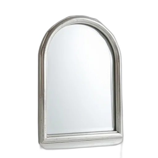 furniture, face, jewelry, crown, 3d render, photorealistic, silver-framed, mirror transparent PNG cut-out