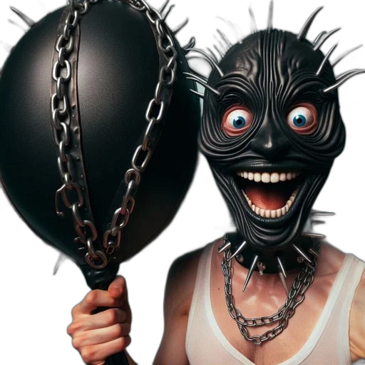 mask, creature, hair, staff, 3d render, concept art, photorealistic, person transparent PNG cut-out