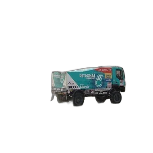 car, 3d render, photorealistic, green, white, truck, number, driving transparent PNG cut-out