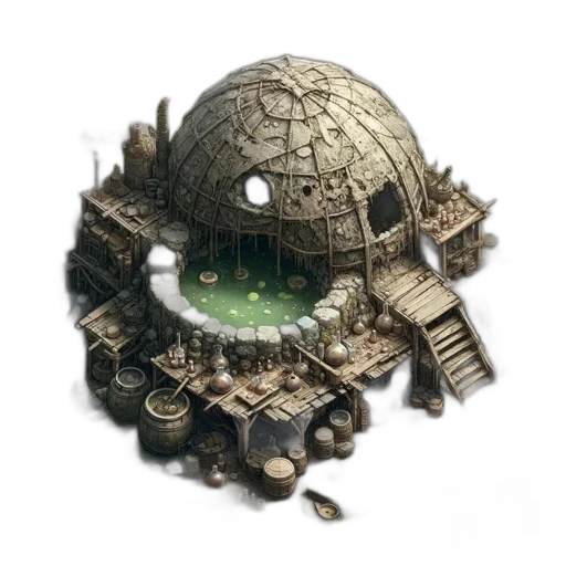 building, jewelry, concept art, 3d render, fantasy art, pixel art, earth tones, old transparent PNG cut-out