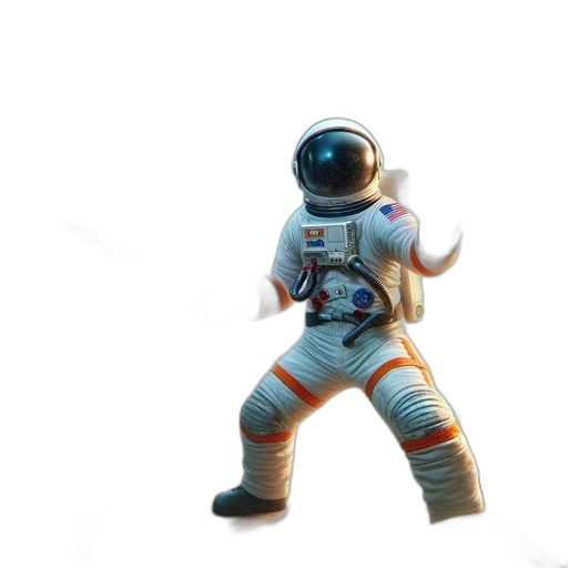 robot, staff, creature, mask, concept art, 3d render, outer space, astronaut transparent PNG cut-out
