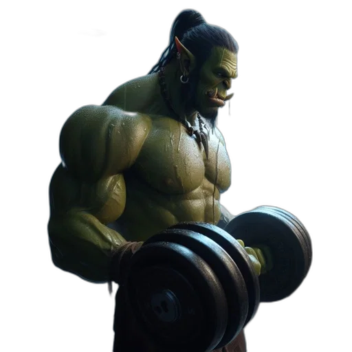 weapon, animal, concept art, 3d render, photorealistic, fantasy art, orcish, figure transparent PNG cut-out
