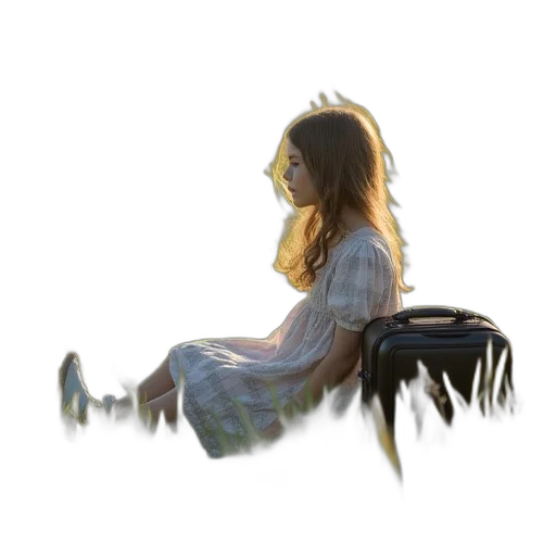 dress, hair, face, creature transparent PNG cut-out