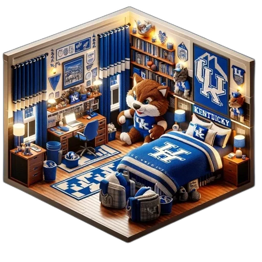 furniture, miniature, university, kentucky, themed, room, setup, plush transparent PNG cut-out