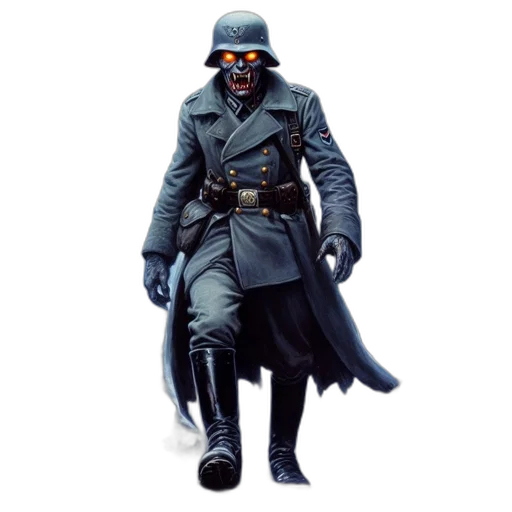jacket, mask, staff, concept art, cyberpunk, comic book art, 3d render, dark transparent PNG cut-out