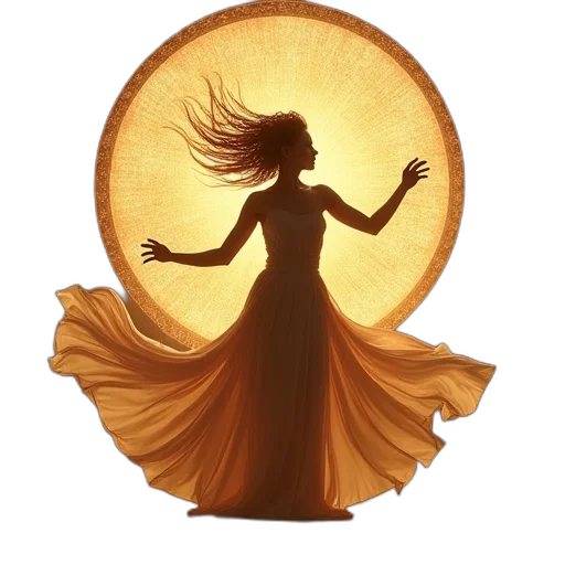 dress, jewelry, staff, hair transparent PNG cut-out