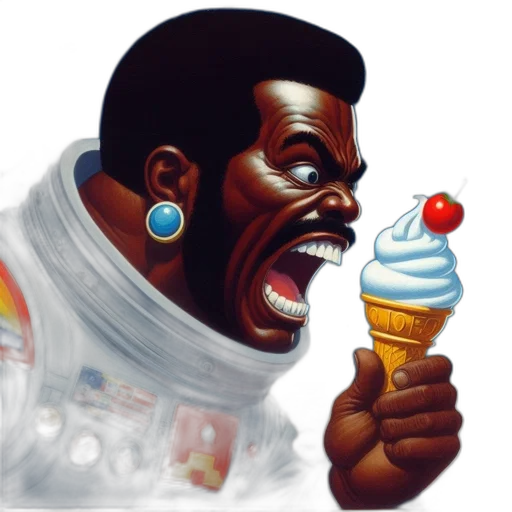 food, face, concept art, photorealistic, comic book art, cartoon, outer space, caricatured transparent PNG cut-out