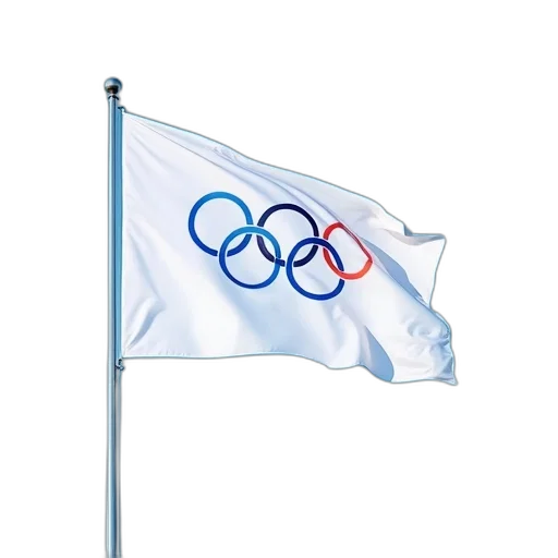 staff, jacket, white, flag, blue, circle, five, interconnected transparent PNG cut-out