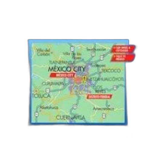 laminated, city, center, map, mexico, shown, scale, 500 transparent PNG cut-out