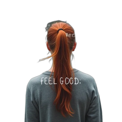 staff, person, red, ponytail, standing, body, water, blurred transparent PNG cut-out