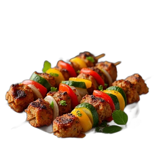 food, vibrant, colorful, image, showcasing, variety, kebabs, tikka transparent PNG cut-out