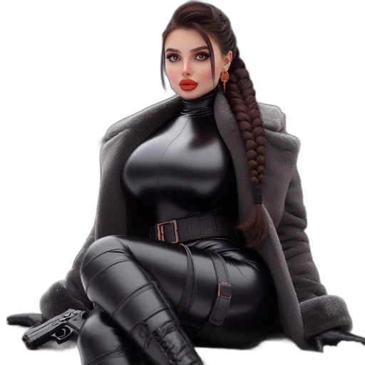 jacket, dress, creature, hair, fantasy art, concept art, photorealistic, cyberpunk transparent PNG cut-out
