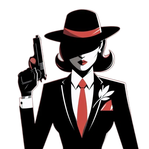 hat, comic book art, concept art, cartoon, pixel art, red, elegant, lady transparent PNG cut-out