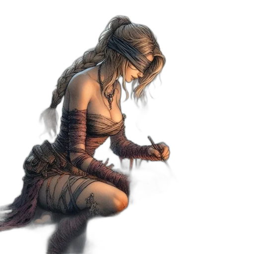 dress, sword, weapon, dragon, fantasy art, concept art, photorealistic, comic book art transparent PNG cut-out