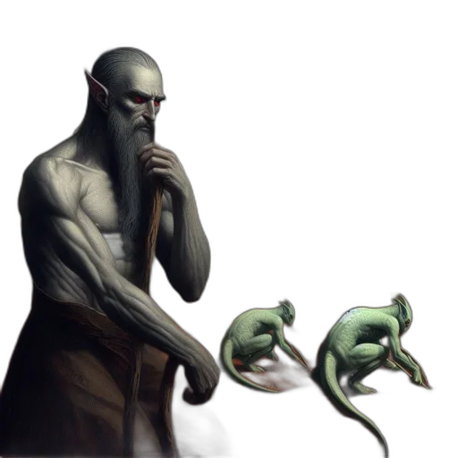 creature, staff, dragon, animal, concept art, fantasy art, photorealistic, cyberpunk transparent PNG cut-out