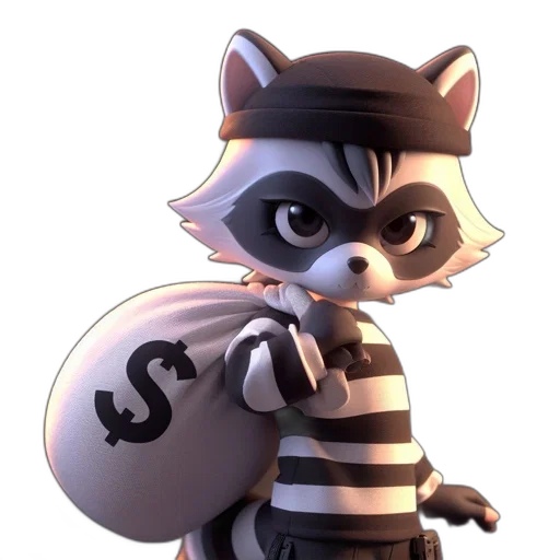 staff, concept art, 3d render, cartoon, fantasy art, monochrome, animated, raccoon transparent PNG cut-out