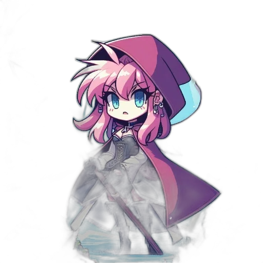 staff, jacket, creature, dress, anime, pixel art, concept art, vaporwave transparent PNG cut-out