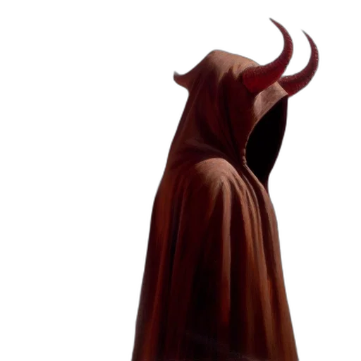 dress, mask, staff, jacket, concept art, 3d render, dark, enigmatic transparent PNG cut-out